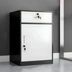 Color-Block Metal File Cabinet With Locking Drawer and Door