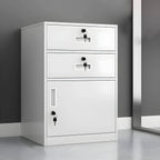 Color-Block Metal File Cabinet With Locking Drawer and Door