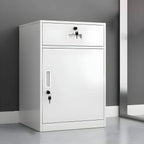 Color-Block Metal File Cabinet With Locking Drawer and Door