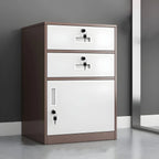 Color-Block Metal File Cabinet With Locking Drawer and Door