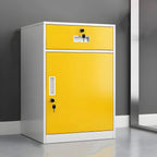 Color-Block Metal File Cabinet With Locking Drawer and Door