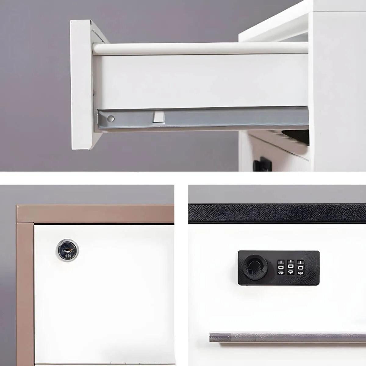 Color-Block Metal File Cabinet With Locking Drawer and Door