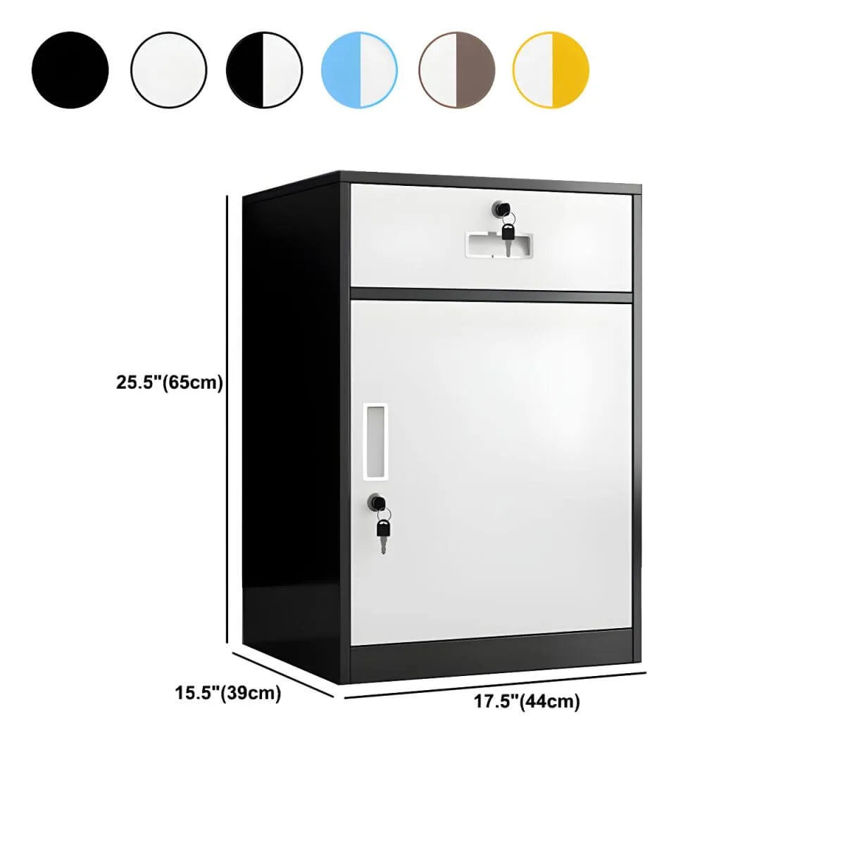 Color-Block Metal File Cabinet With Locking Drawer and Door Dimensions