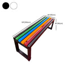 Color-Block Pine Bench with Powder-Coated Metal Frame Dimensions