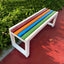 Color-Block Pine Bench with Powder-Coated Metal Frame Main Product Image