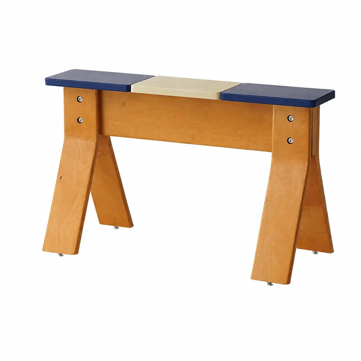 Color-Block Wooden Indoor Bench with Rounded Edges and Splayed Legs