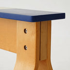 Color-Block Wooden Indoor Bench with Rounded Edges and Splayed Legs