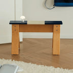 Color-Block Wooden Indoor Bench with Rounded Edges and Splayed Legs