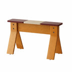 Color-Block Wooden Indoor Bench with Rounded Edges and Splayed Legs