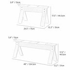 Color-Block Wooden Indoor Bench with Rounded Edges and Splayed Legs Dimensions