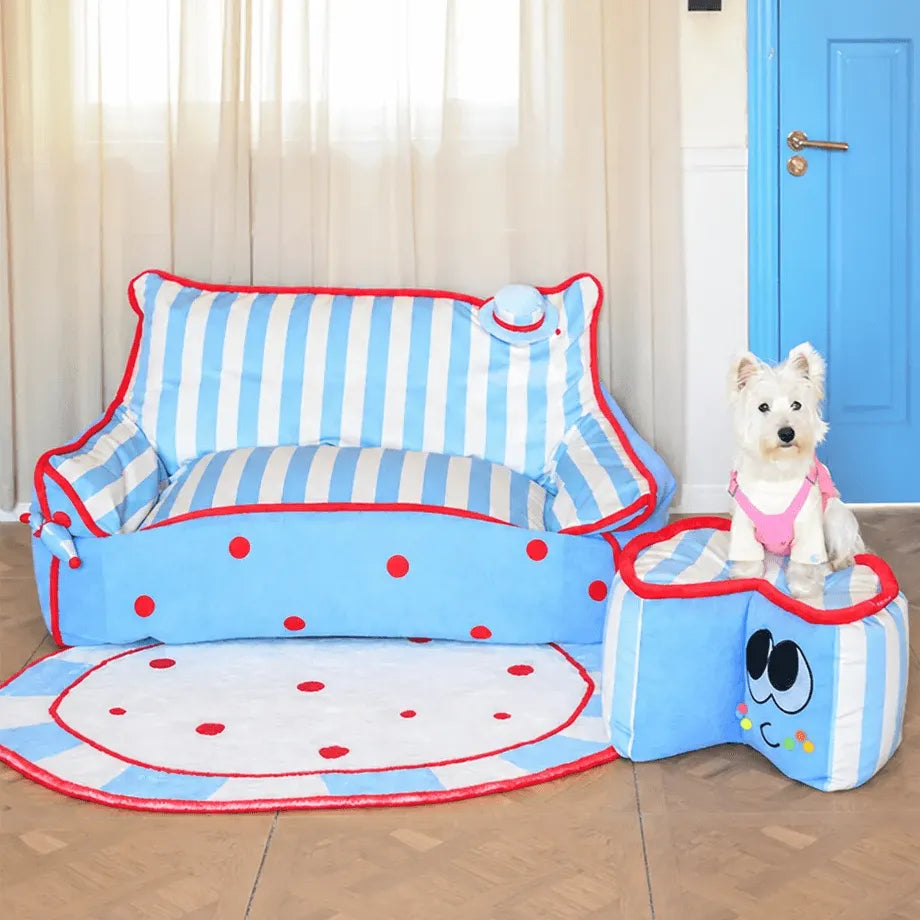 Colorblock Plush Floor Sofa with Rounded Arms for Reading Nooks