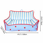 Colorblock Plush Floor Sofa with Rounded Arms for Reading Nooks Dimensions