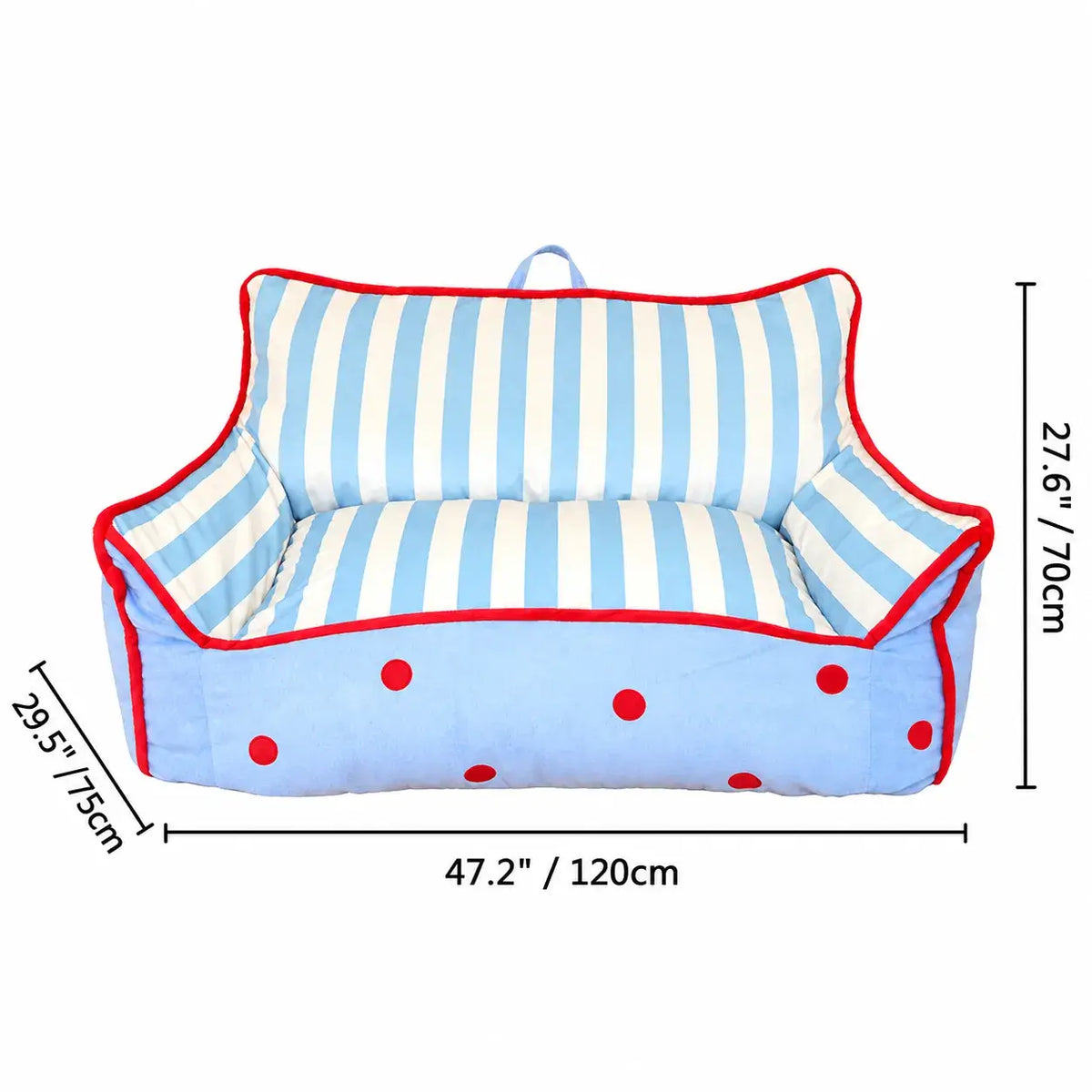 Colorblock Plush Floor Sofa with Rounded Arms for Reading Nooks Dimensions