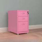 Colorful Locking Metal Filing Cabinets With Casters and Drawers