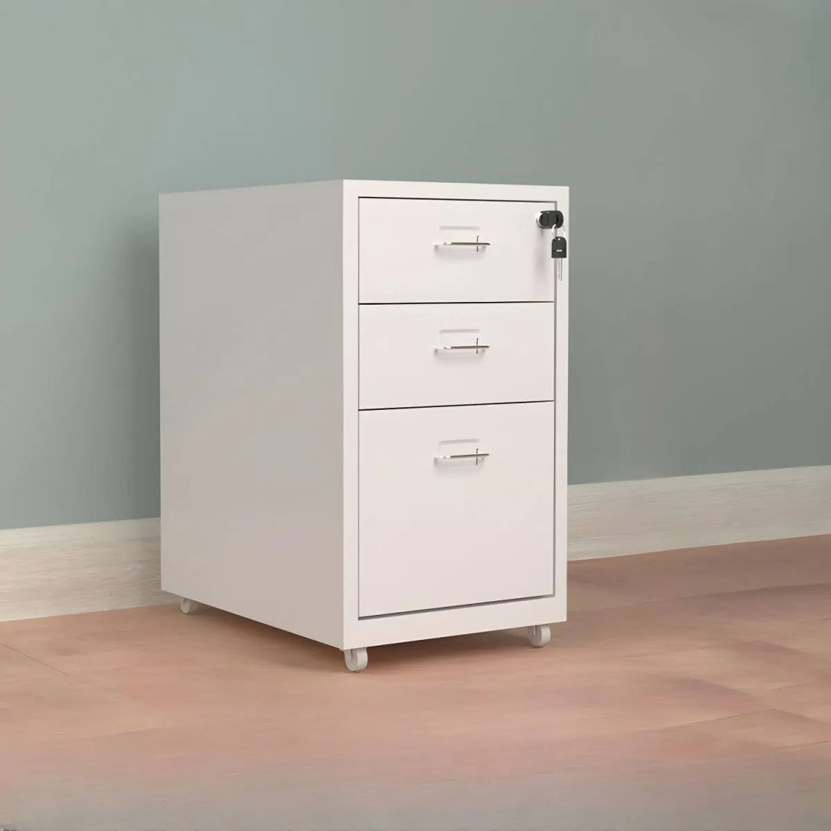 Colorful Locking Metal Filing Cabinets With Casters and Drawers