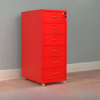 Colorful Locking Metal Filing Cabinets With Casters and Drawers