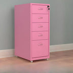 Colorful Locking Metal Filing Cabinets With Casters and Drawers