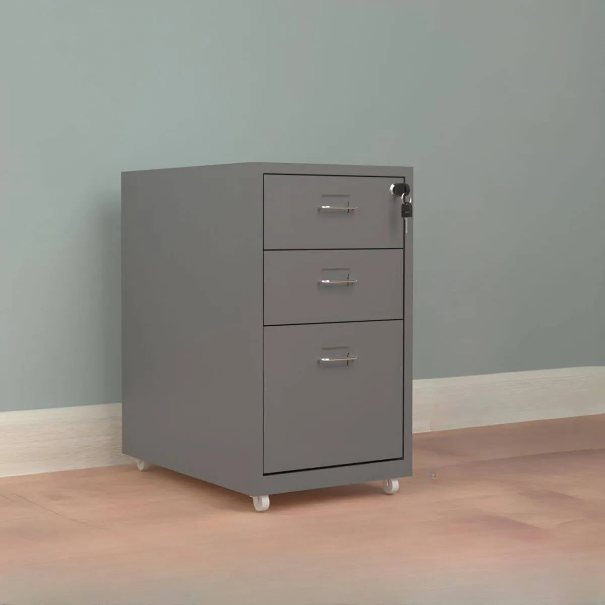 Colorful Locking Metal Filing Cabinets With Casters and Drawers