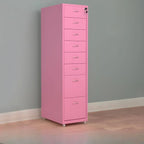 Colorful Locking Metal Filing Cabinets With Casters and Drawers