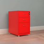 Colorful Locking Metal Filing Cabinets With Casters and Drawers