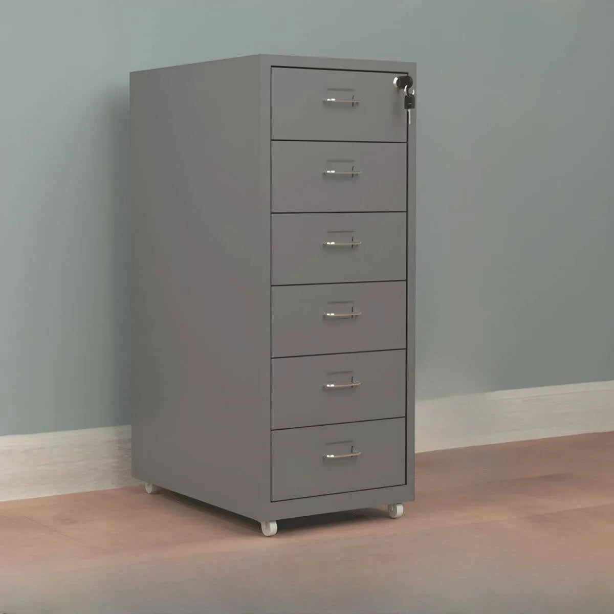 Colorful Locking Metal Filing Cabinets With Casters and Drawers