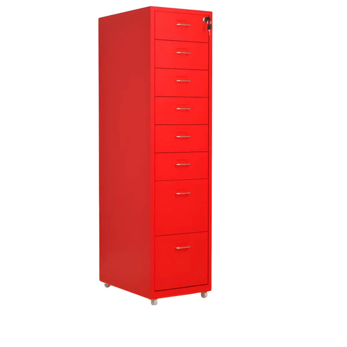 Colorful Locking Metal Filing Cabinets With Casters and Drawers