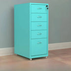 Colorful Locking Metal Filing Cabinets With Casters and Drawers