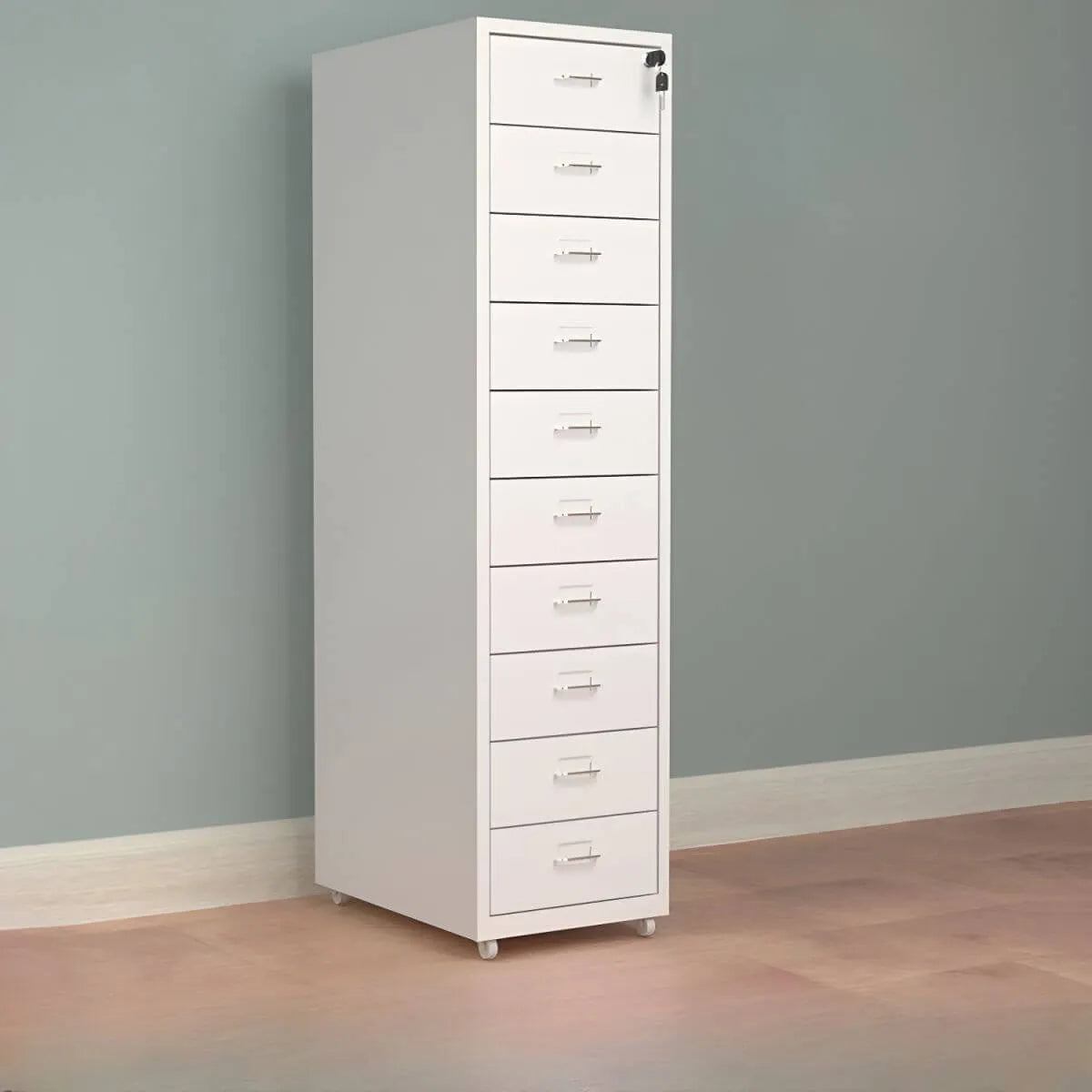 Colorful Locking Metal Filing Cabinets With Casters and Drawers