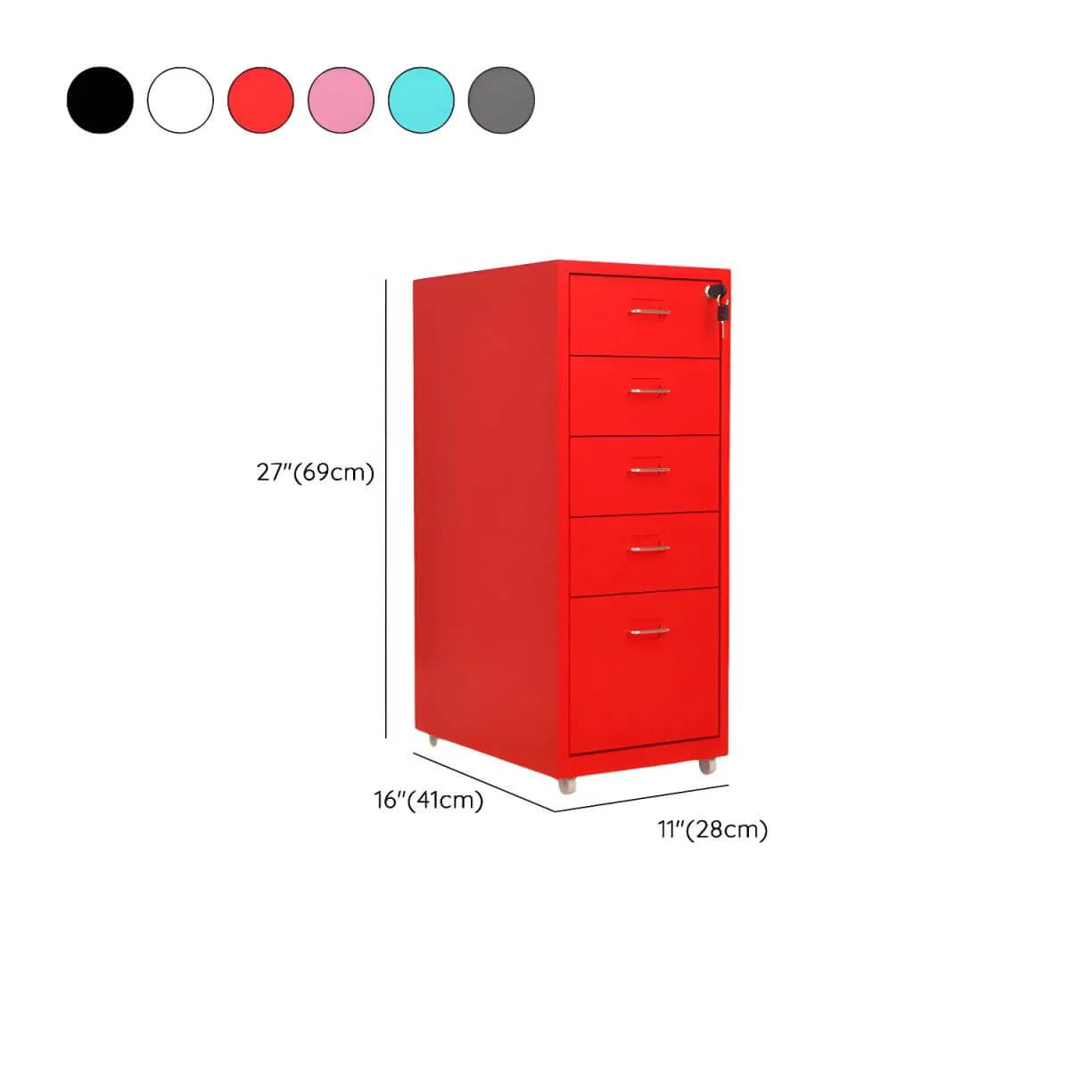 Colorful Locking Metal Filing Cabinets With Casters and Drawers Dimensions