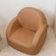 Comfortable Off-White and Brown Upholstered Club Chair for Kids