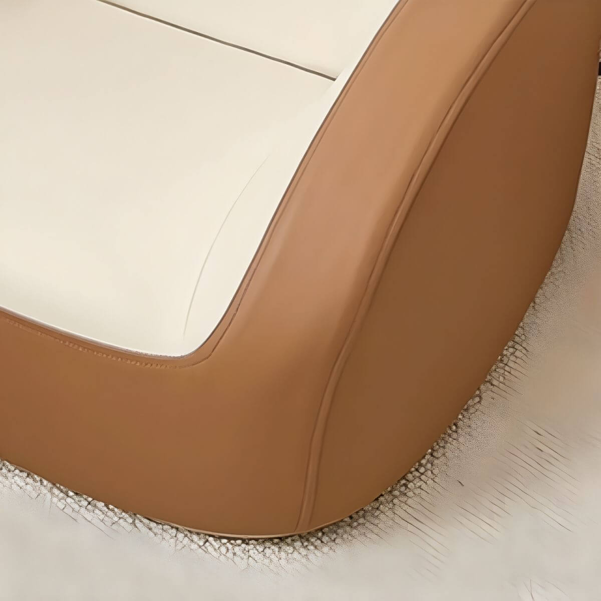Comfortable Off-White and Brown Upholstered Club Chair for Kids