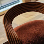 Comfy Rattan Chair with Sherpa - Reddish Brown/Navy Blue/Light Gray/Beige/Coffee