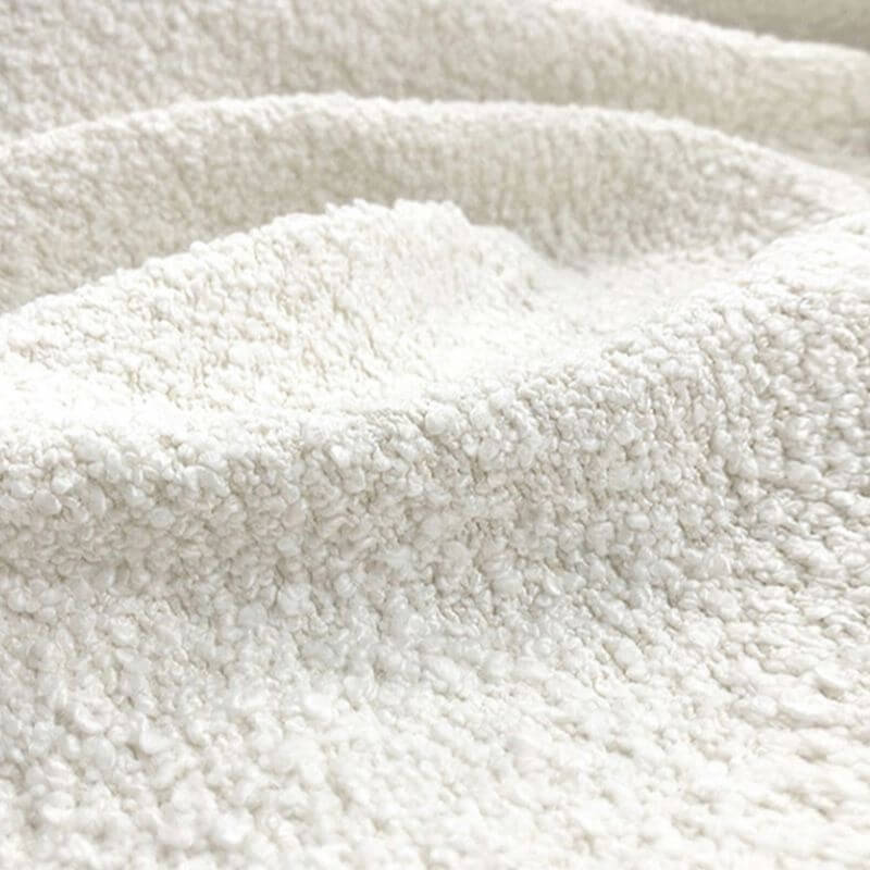 Compact Backless Bedroom Bench with Plush Sherpa Padding and Natural Wood Base