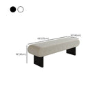 Compact Backless Bedroom Bench with Plush Sherpa Padding and Natural Wood Base Dimensions