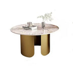 Compact Circular Sintered Stone Coffee Tables for Small Living Rooms