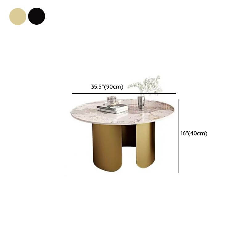 Compact Circular Sintered Stone Coffee Tables for Small Living Rooms Dimensions
