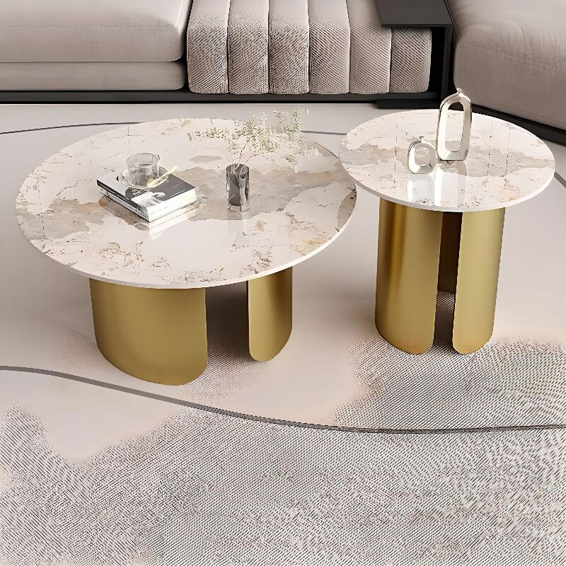Compact Circular Sintered Stone Coffee Tables for Small Living Rooms Main Product Image Imagen principal del producto