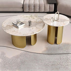 Compact Circular Sintered Stone Coffee Tables for Small Living Rooms Main Product Image
