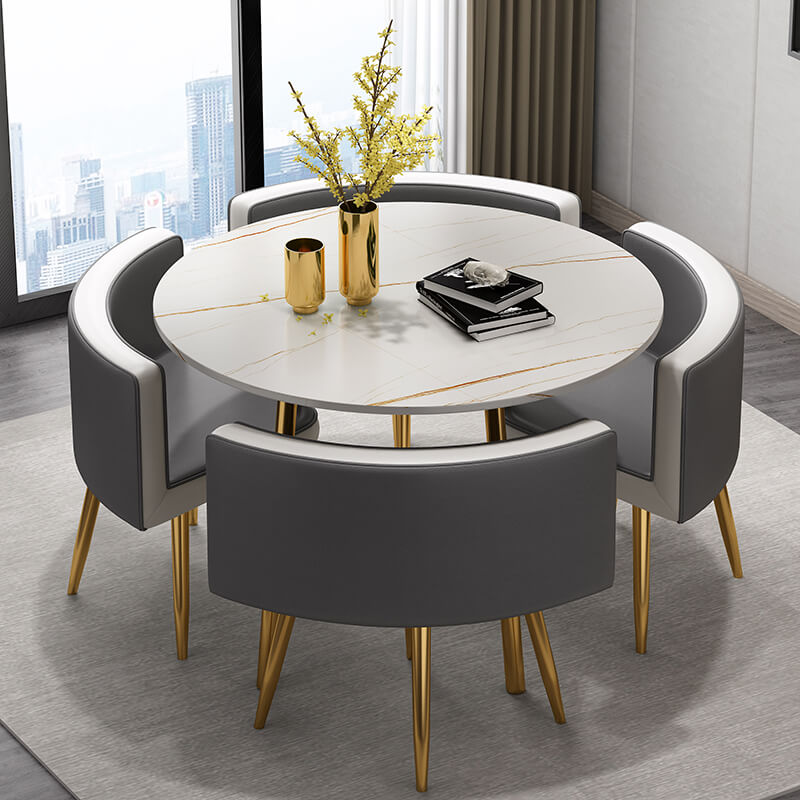Compact Luxury Dining Set with Sintered Stone Top