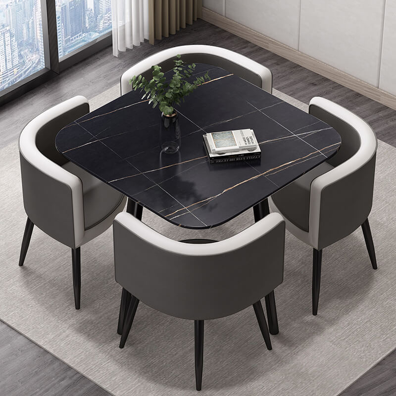 Compact Luxury Dining Set with Sintered Stone Top