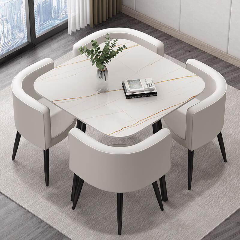 Compact Luxury Dining Set with Sintered Stone Top