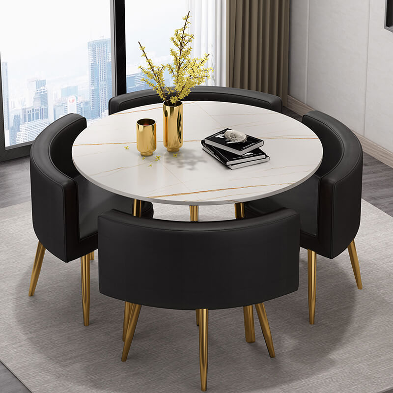 Compact Luxury Dining Set with Sintered Stone Top