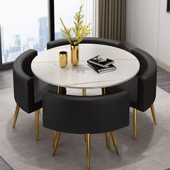 Compact Luxury Dining Set with Sintered Stone Top
