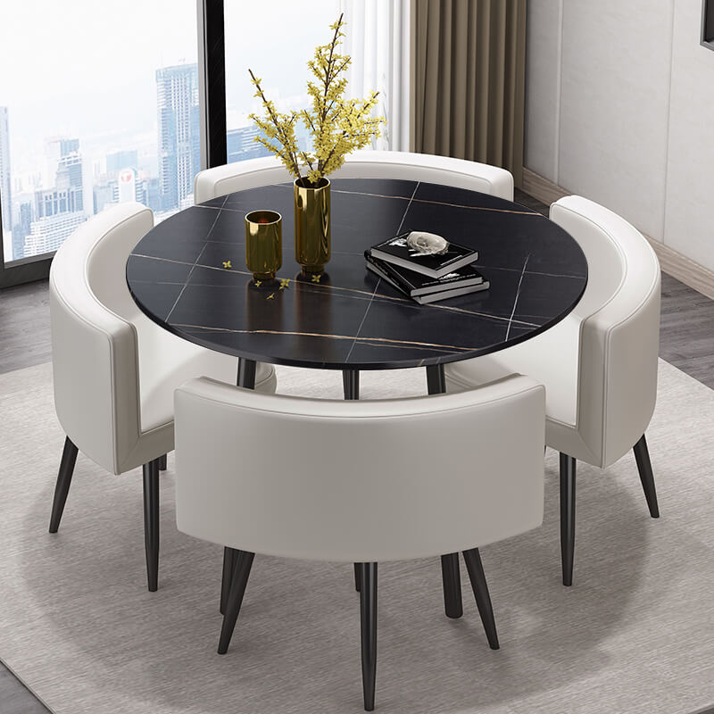 Compact Luxury Dining Set with Sintered Stone Top