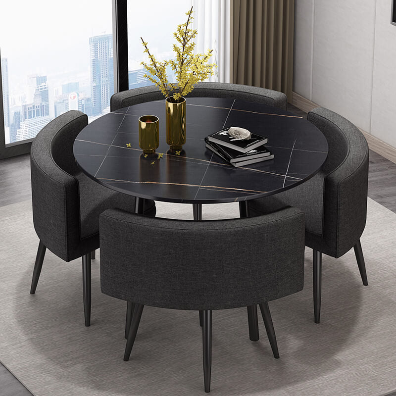 Compact Luxury Dining Set with Sintered Stone Top