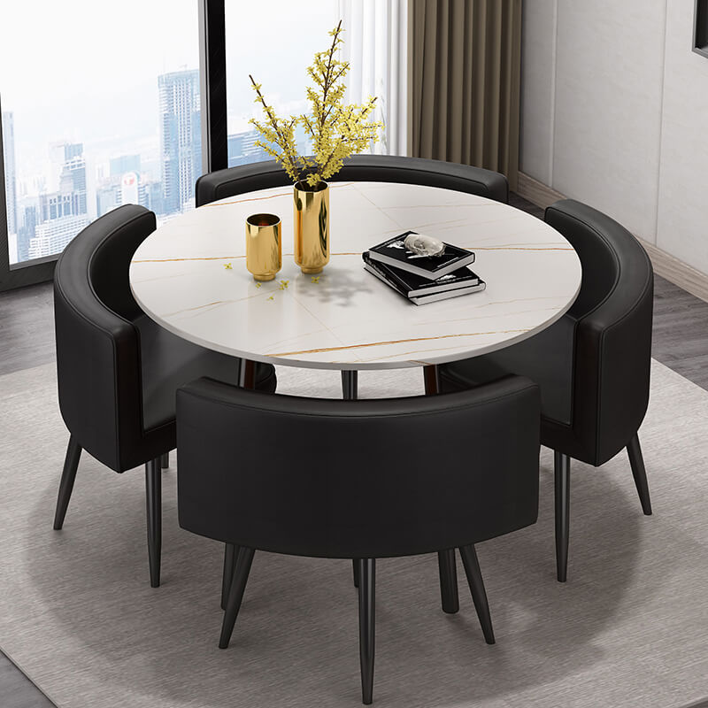 Compact Luxury Dining Set with Sintered Stone Top