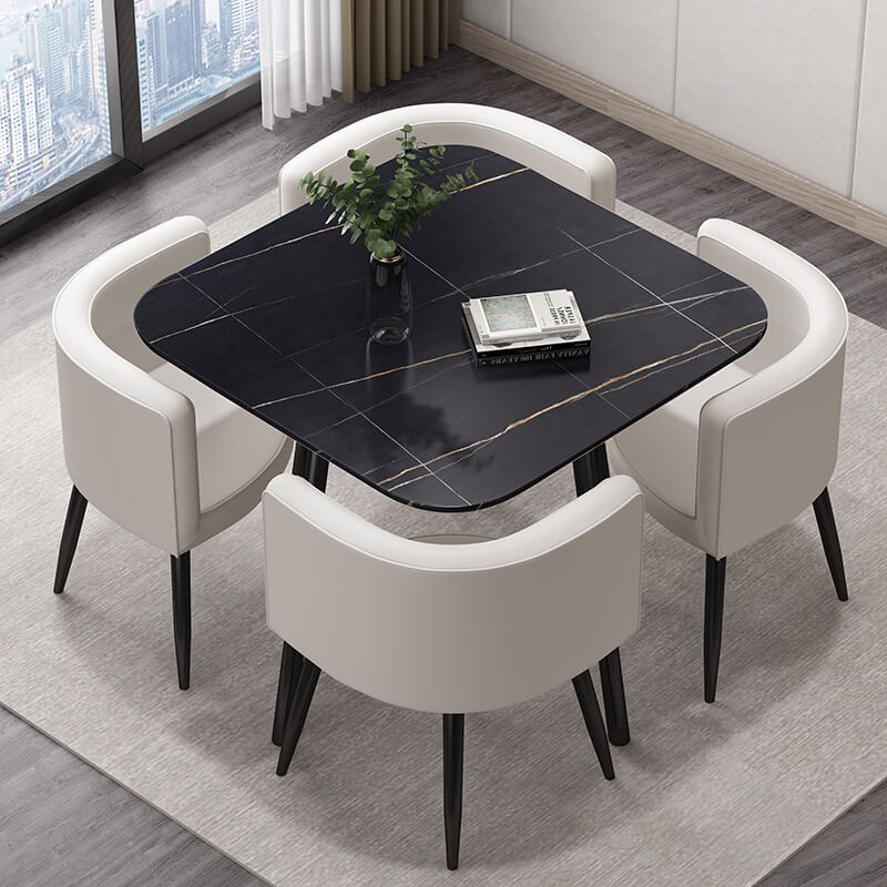 Compact Luxury Dining Set with Sintered Stone Top