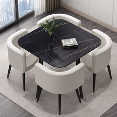 Compact Luxury Dining Set with Sintered Stone Top