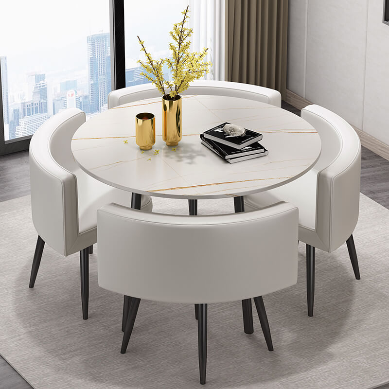 Compact Luxury Dining Set with Sintered Stone Top