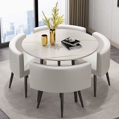 Compact Luxury Dining Set with Sintered Stone Top